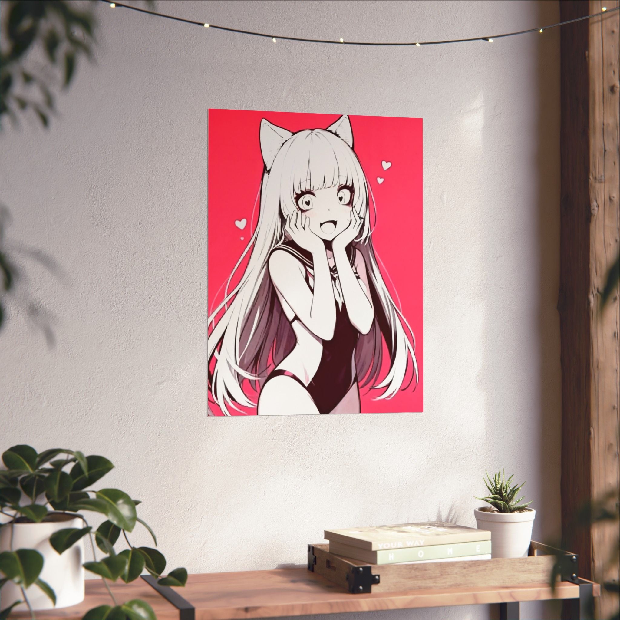 Anime Poster - Cute Anime Girl Poster, Sexy Anime Girl, Swimsuit Anime Girl, Hot Anime Girl, Old School, Vintage Look