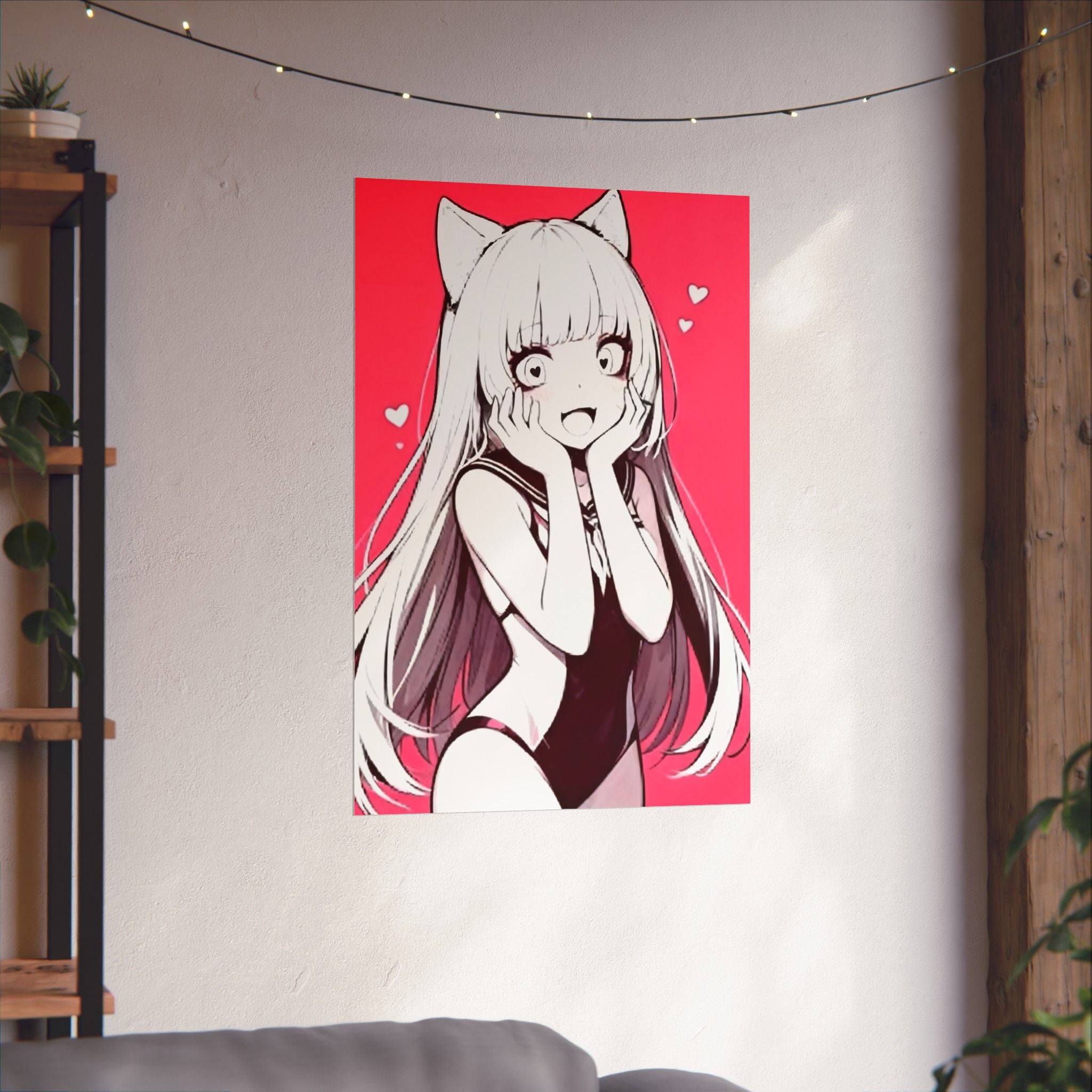 Anime Poster - Cute Anime Girl Poster, Sexy Anime Girl, Swimsuit Anime Girl, Hot Anime Girl, Old School, Vintage Look