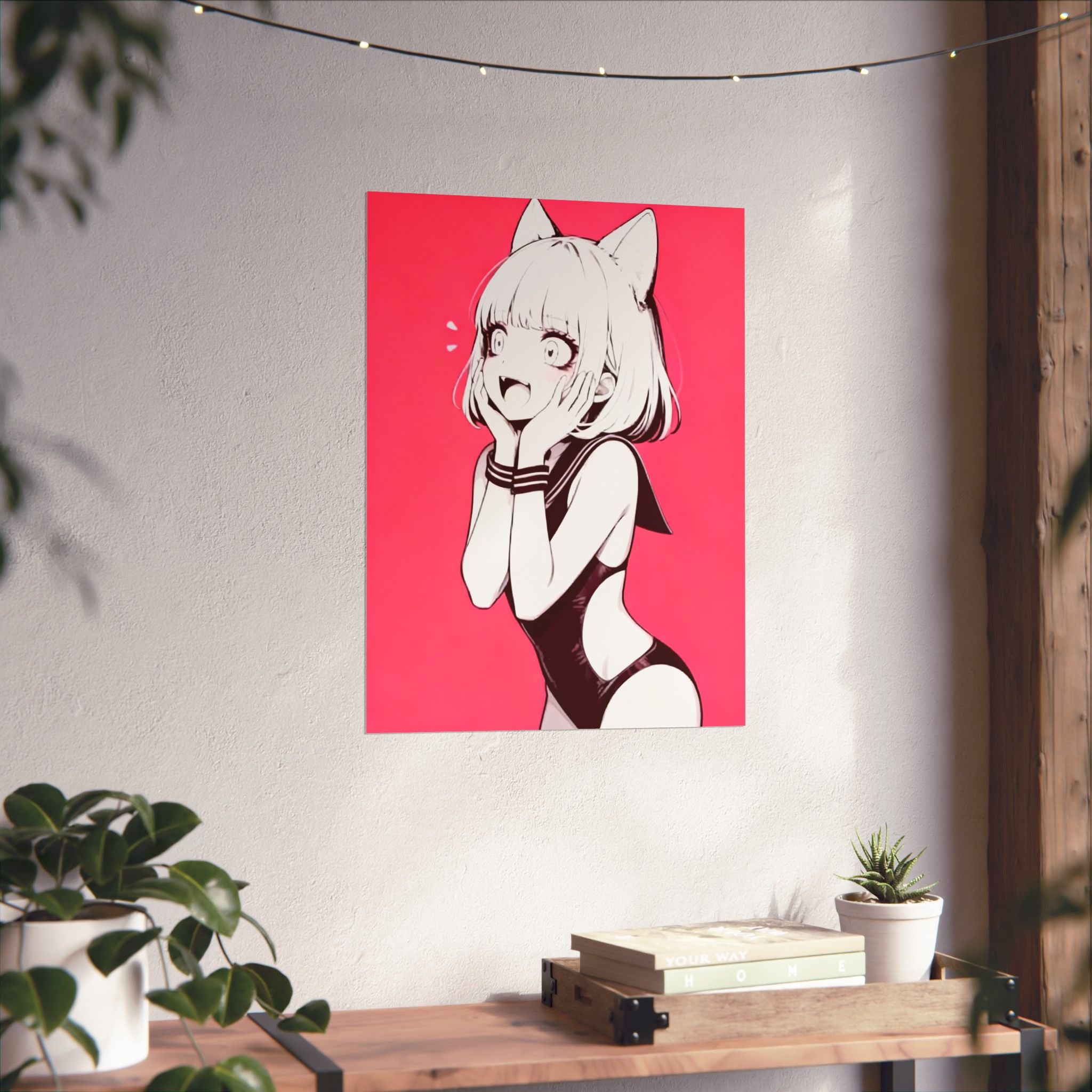 Anime Poster - Cute Anime Girl Poster, Sexy Anime Girl, Swimsuit Anime Girl, Hot Anime Girl, Old School Look, Vintage Look