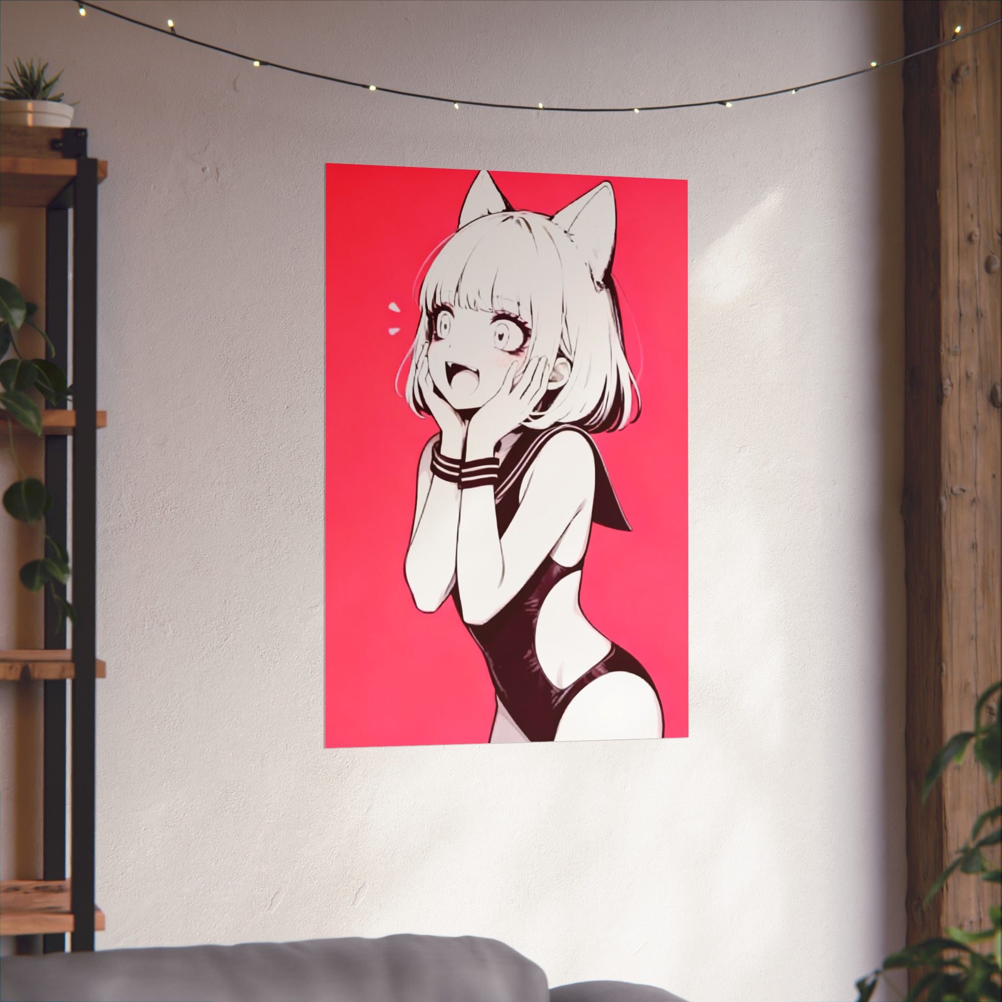 Anime Poster - Cute Anime Girl Poster, Sexy Anime Girl, Swimsuit Anime Girl, Hot Anime Girl, Old School Look, Vintage Look