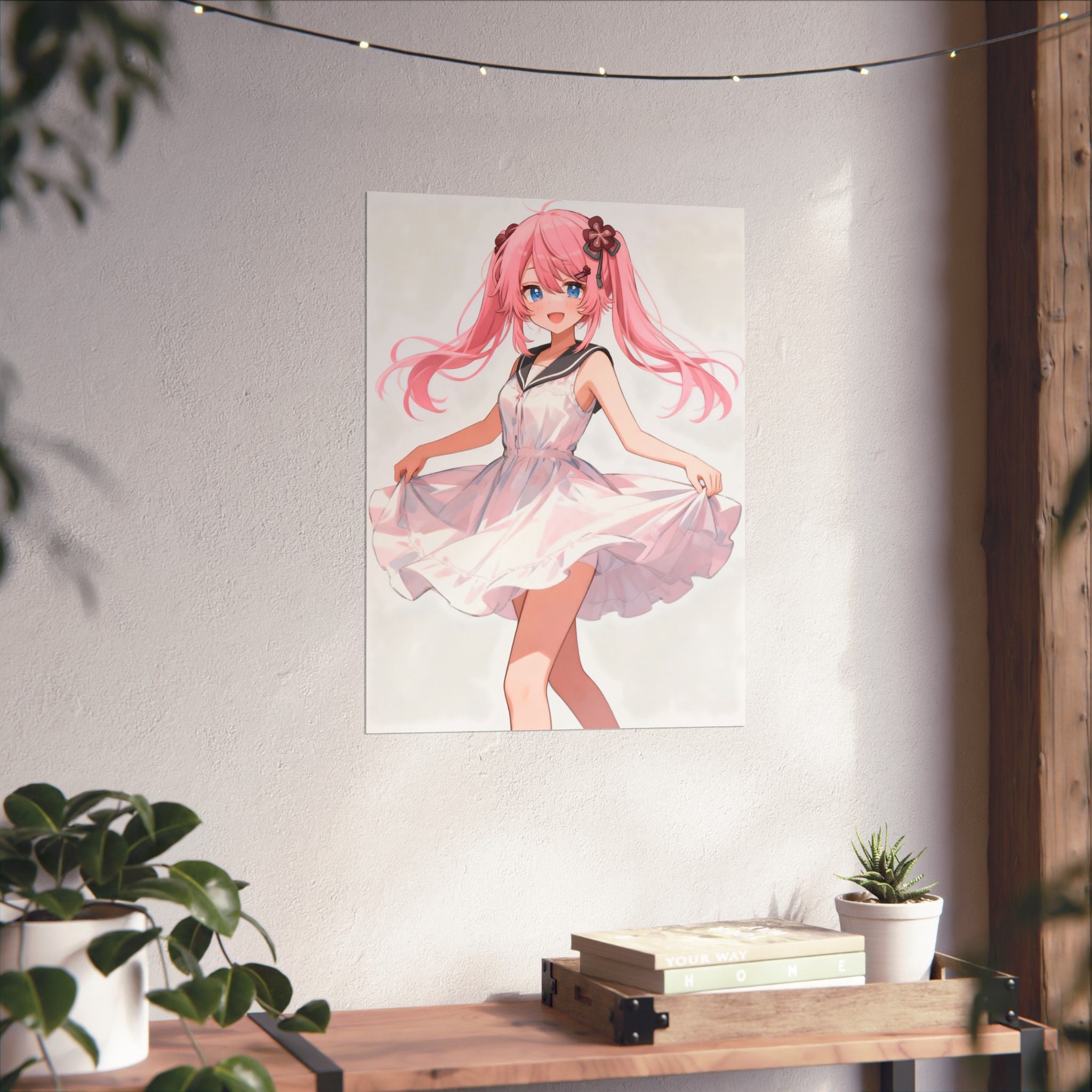 Cute Anime Girl Matte Vertical Poster, Wall Art, Bedroom Decor, Gifts for Anime Lovers, Aesthetic Wall Decor, Kawaii Art Print