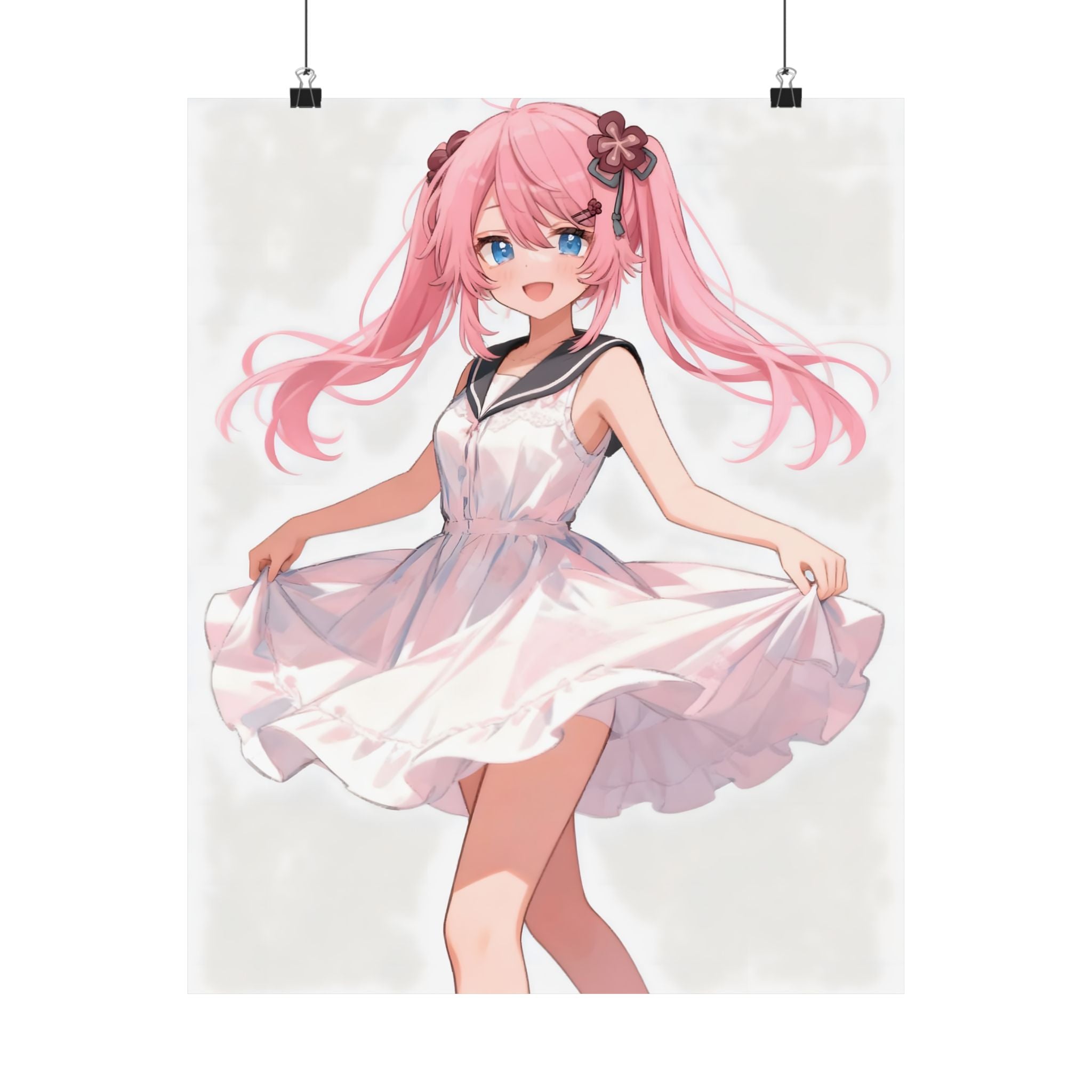 Cute Anime Girl Matte Vertical Poster, Wall Art, Bedroom Decor, Gifts for Anime Lovers, Aesthetic Wall Decor, Kawaii Art Print