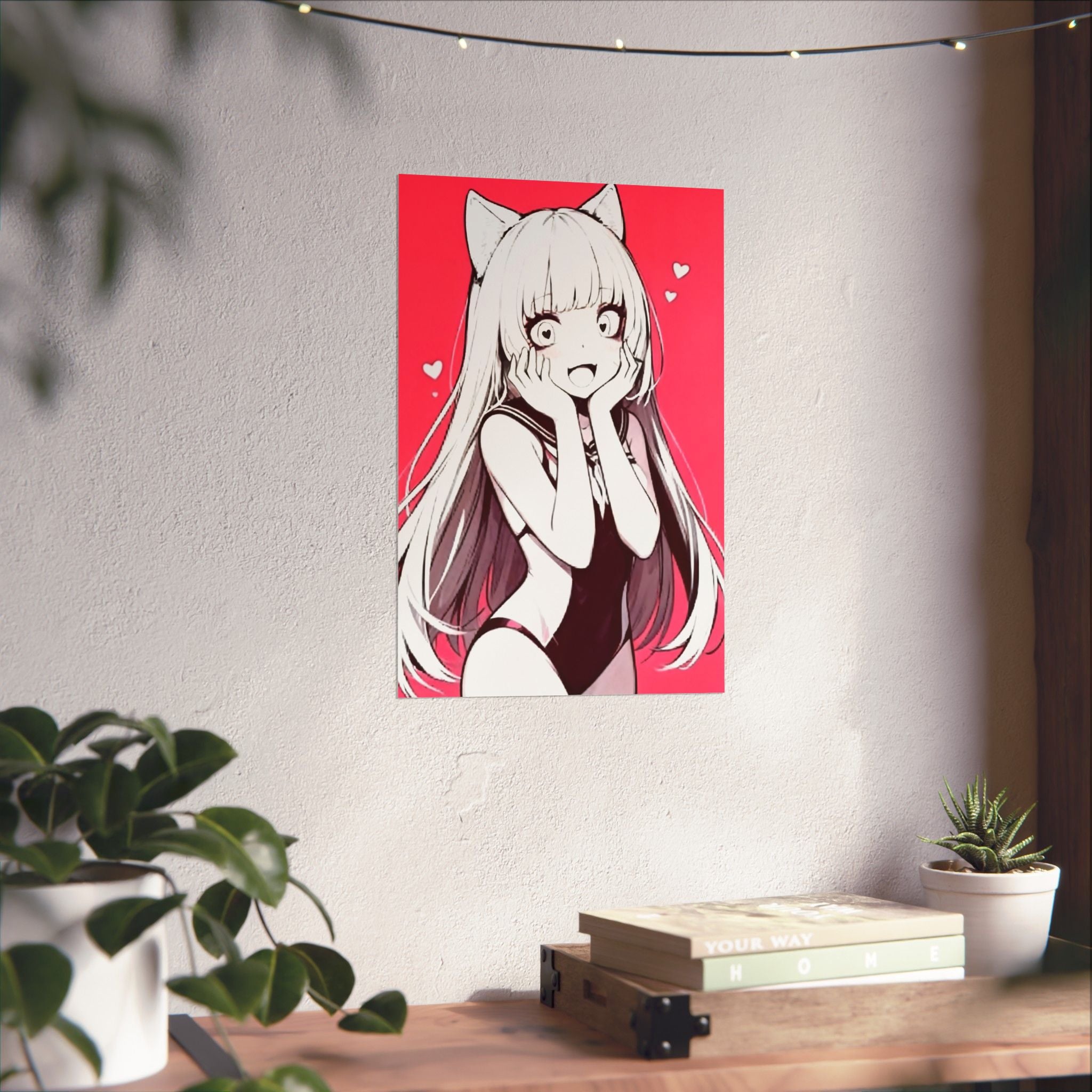 Anime Poster - Cute Anime Girl Poster, Sexy Anime Girl, Swimsuit Anime Girl, Hot Anime Girl, Old School, Vintage Look