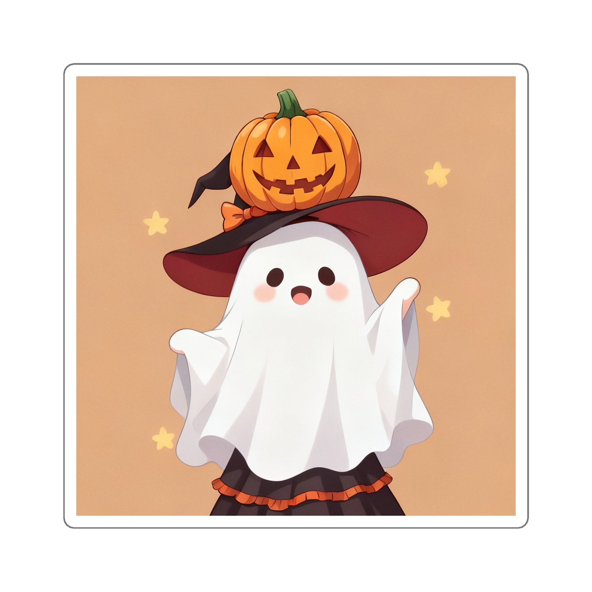 Kawaii Anime Halloween Square Stickers