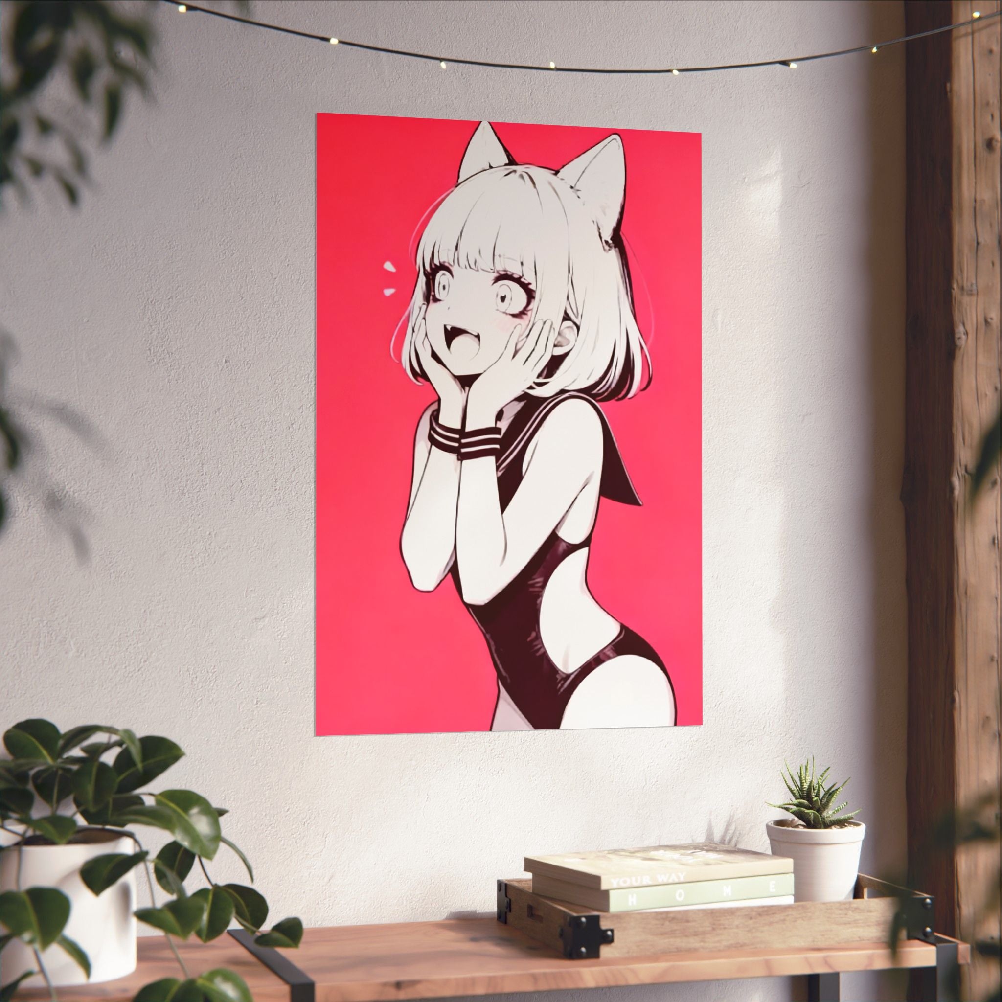 Anime Poster - Cute Anime Girl Poster, Sexy Anime Girl, Swimsuit Anime Girl, Hot Anime Girl, Old School Look, Vintage Look