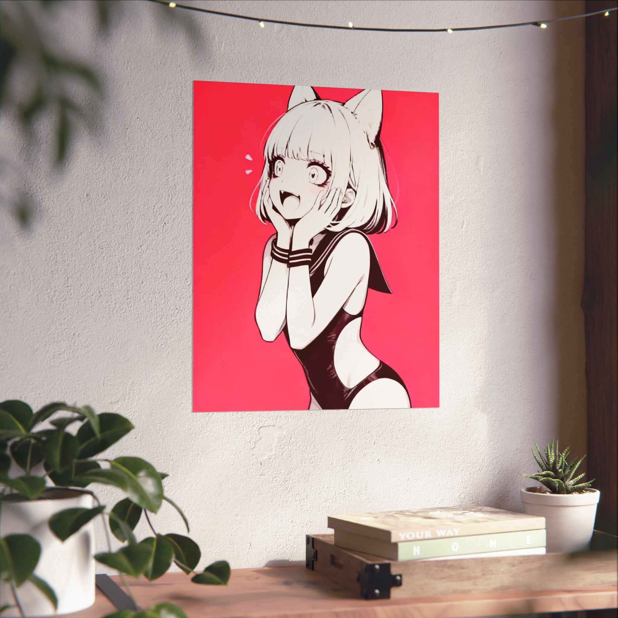 Anime Poster - Cute Anime Girl Poster, Sexy Anime Girl, Swimsuit Anime Girl, Hot Anime Girl, Old School Look, Vintage Look